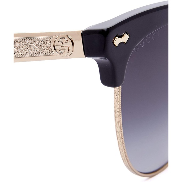 New Gucci Black & Gold Sunglasses